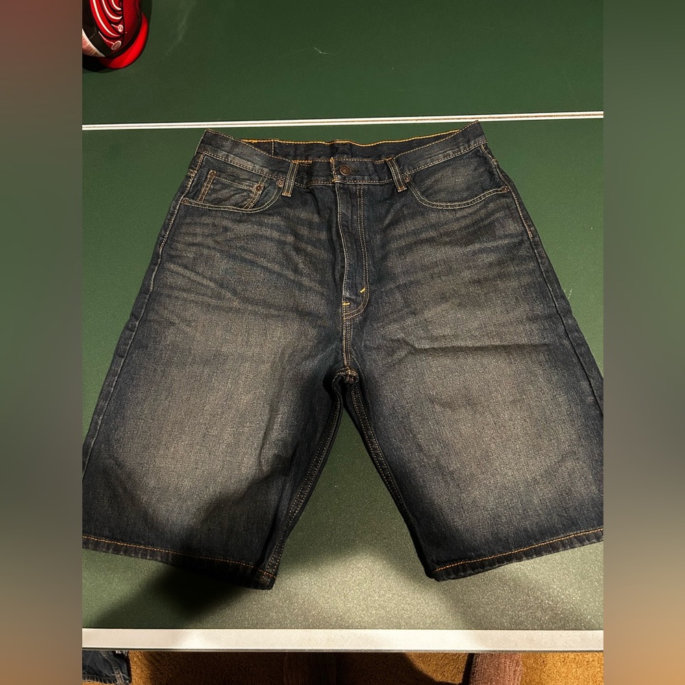 Levi's 569 Men's Jean Shorts - Dark Wash Denim Size 36